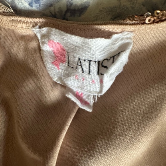 L'ATISTE light pink / peach Sequin romper - Picture 4 of 5